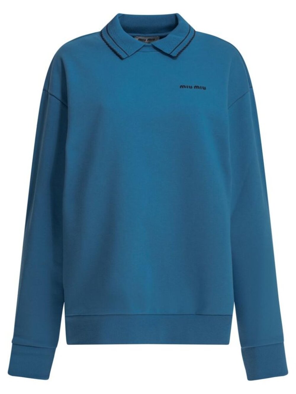 Miu Miu Sweatshirt With Polo Collar And Logo Tag Size XS Women
